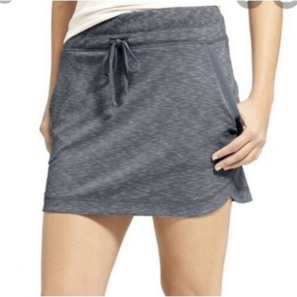 Athleta Teckie Terry Mini Skirt In Space Grey Size Small Su081